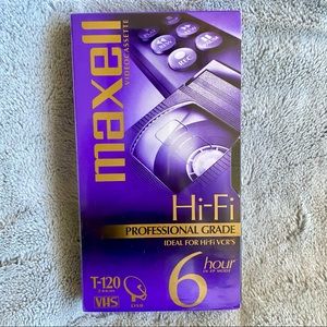 Maxell Hi-Fi Professional Grade T-120 Video Cassette‎ 6 Hour Blank VHS Tape New